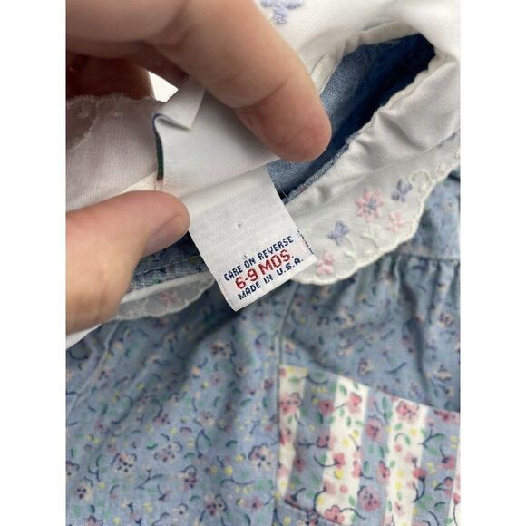 Vintage OshKosh 6-9 Months Bubble Floral Romper with Collar Flower Print - Picture 10 of 11